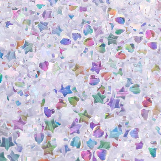 Clear AB Star & Heart Acrylic Beads, 450ct. by Bead Landing™